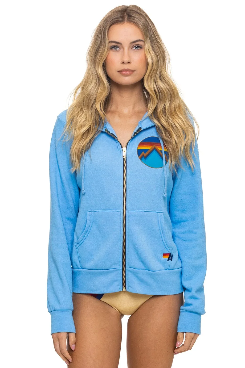 ALL SEASONS CIRCLE ZIP HOODIE - SKY sold by Aviator Nation product image thumbnail 5