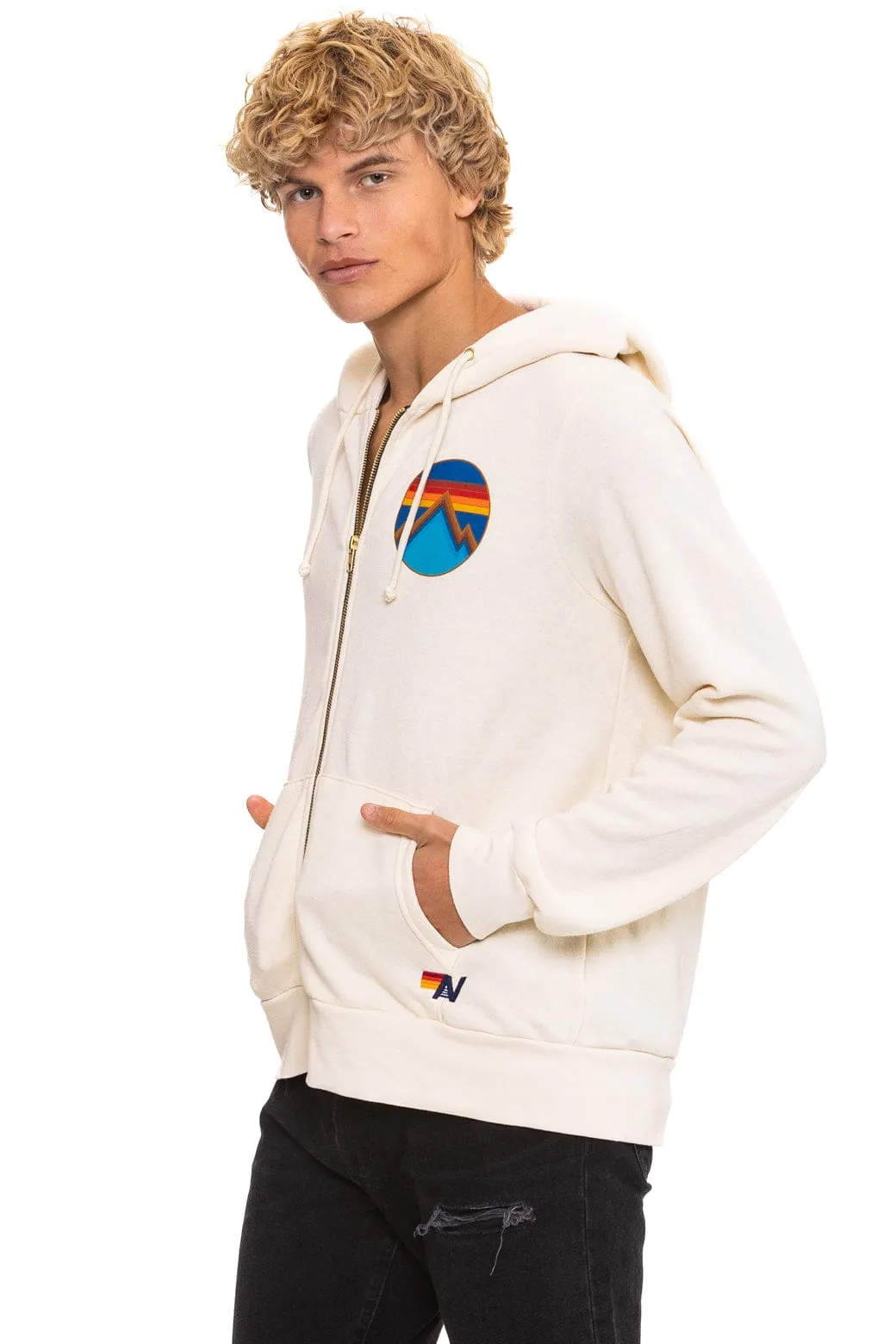 ALL SEASONS CIRCLE ZIP HOODIE - VINTAGE WHITE sold by Aviator Nation product image thumbnail 4