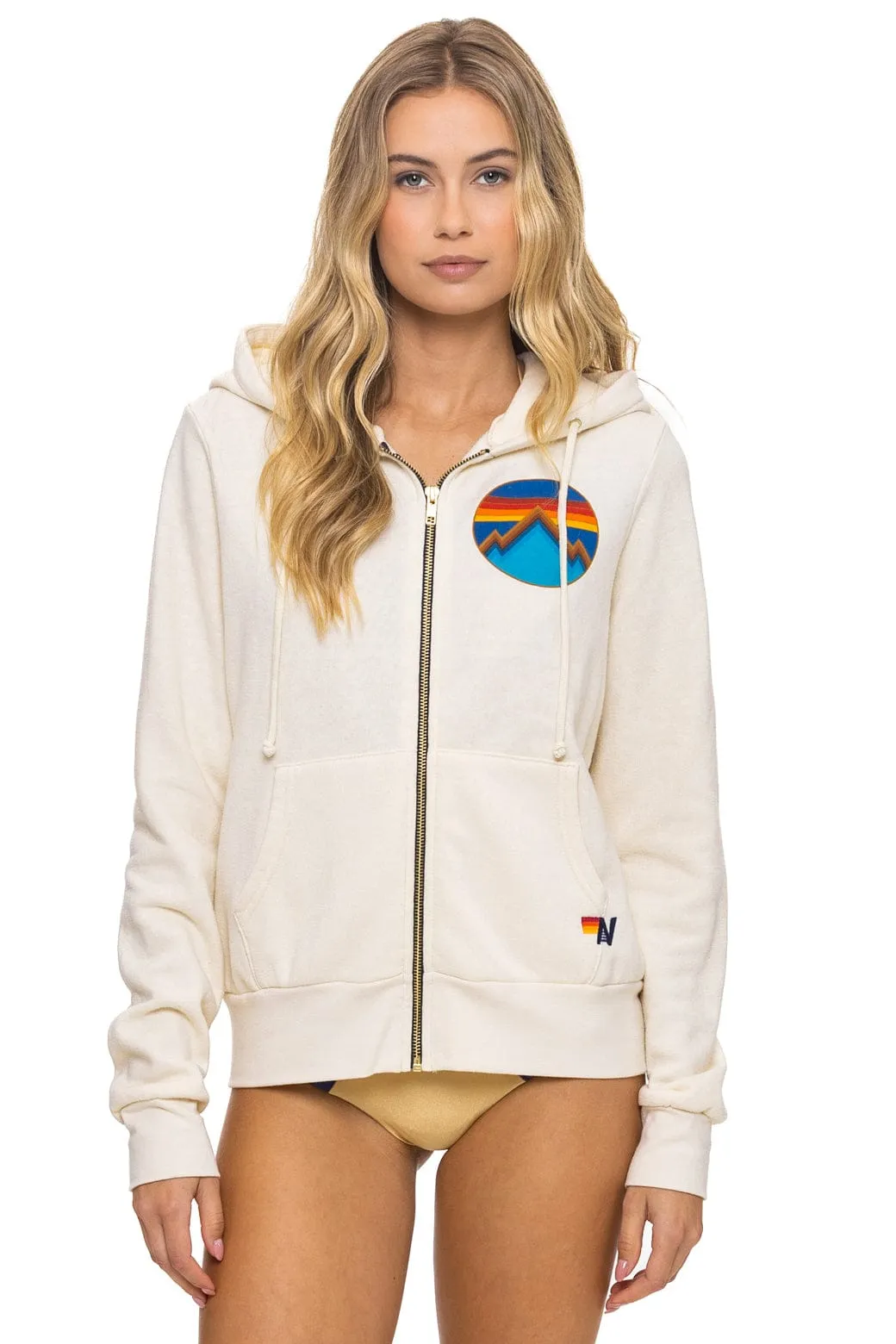ALL SEASONS CIRCLE ZIP HOODIE - VINTAGE WHITE sold by Aviator Nation product image thumbnail 5