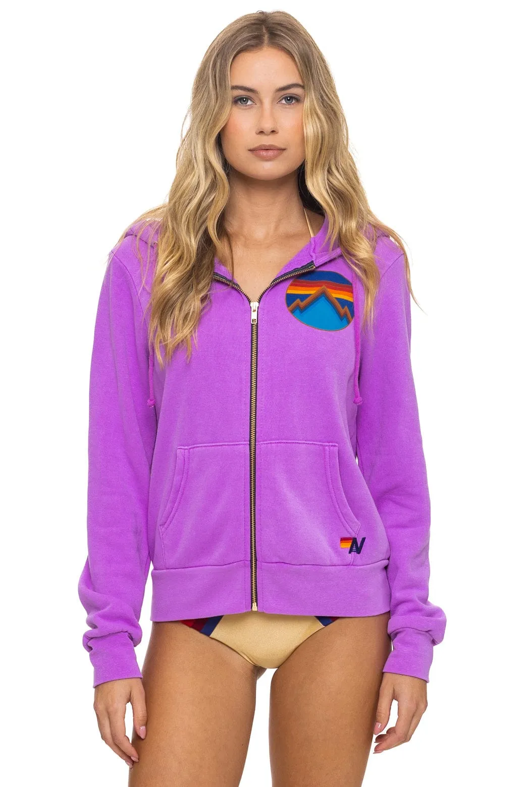 ALL SEASONS CIRCLE ZIP HOODIE - NEON PURPLE sold by Aviator Nation product image thumbnail 3