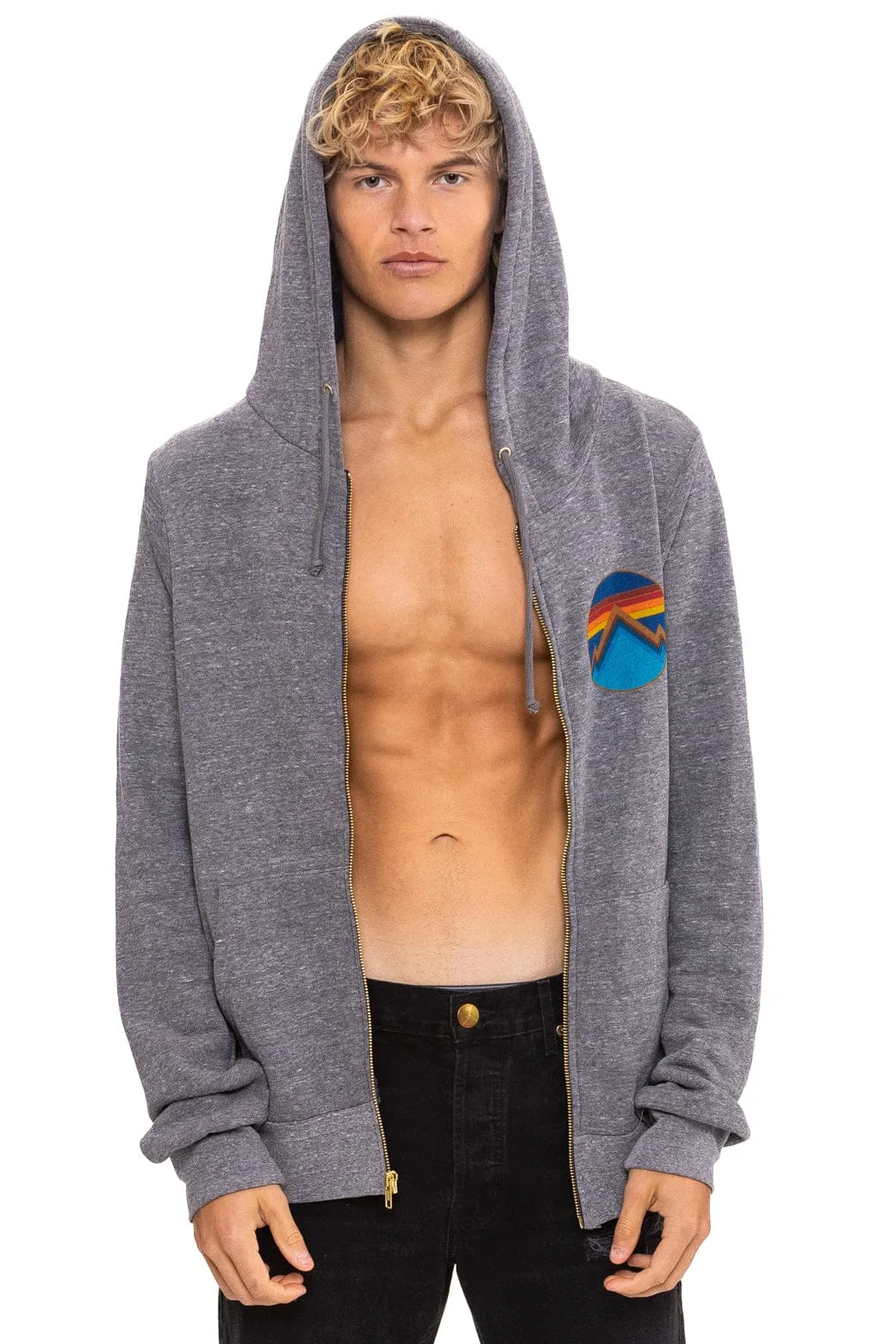 ALL SEASONS CIRCLE ZIP HOODIE - HEATHER GREY sold by Aviator Nation product image thumbnail 2