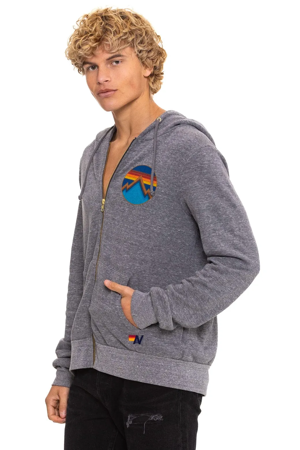 ALL SEASONS CIRCLE ZIP HOODIE - HEATHER GREY sold by Aviator Nation product image thumbnail 4