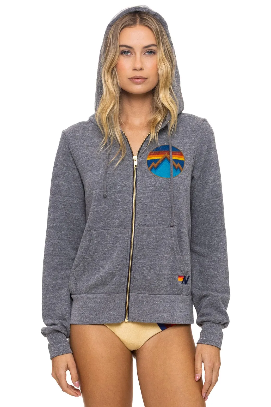 ALL SEASONS CIRCLE ZIP HOODIE - HEATHER GREY sold by Aviator Nation