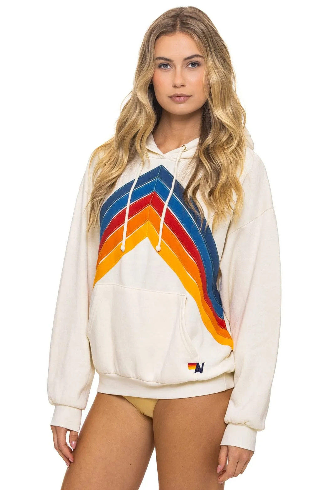 MOUNTAIN STITCH CHEVRON PULLOVER HOODIE RELAXED - VINTAGE WHITE sold by Aviator Nation product image thumbnail 3