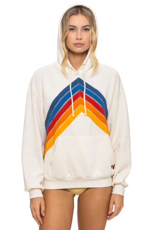 MOUNTAIN STITCH CHEVRON PULLOVER HOODIE RELAXED - VINTAGE WHITE sold by Aviator Nation