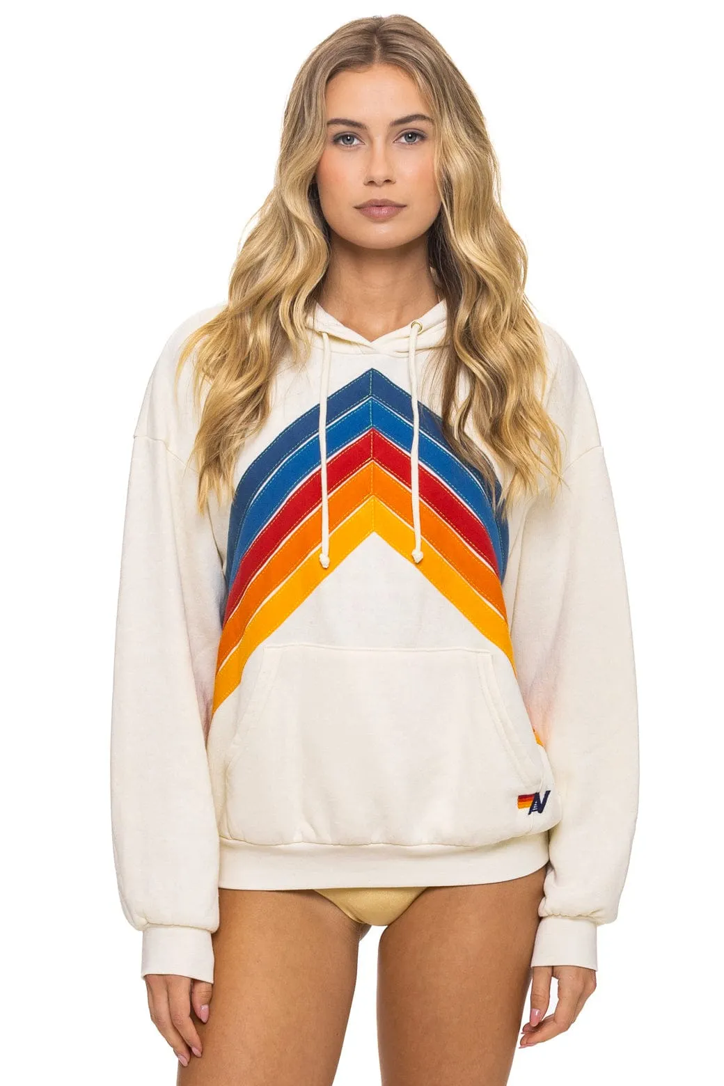 MOUNTAIN STITCH CHEVRON PULLOVER HOODIE RELAXED - VINTAGE WHITE sold by Aviator Nation product image thumbnail 5
