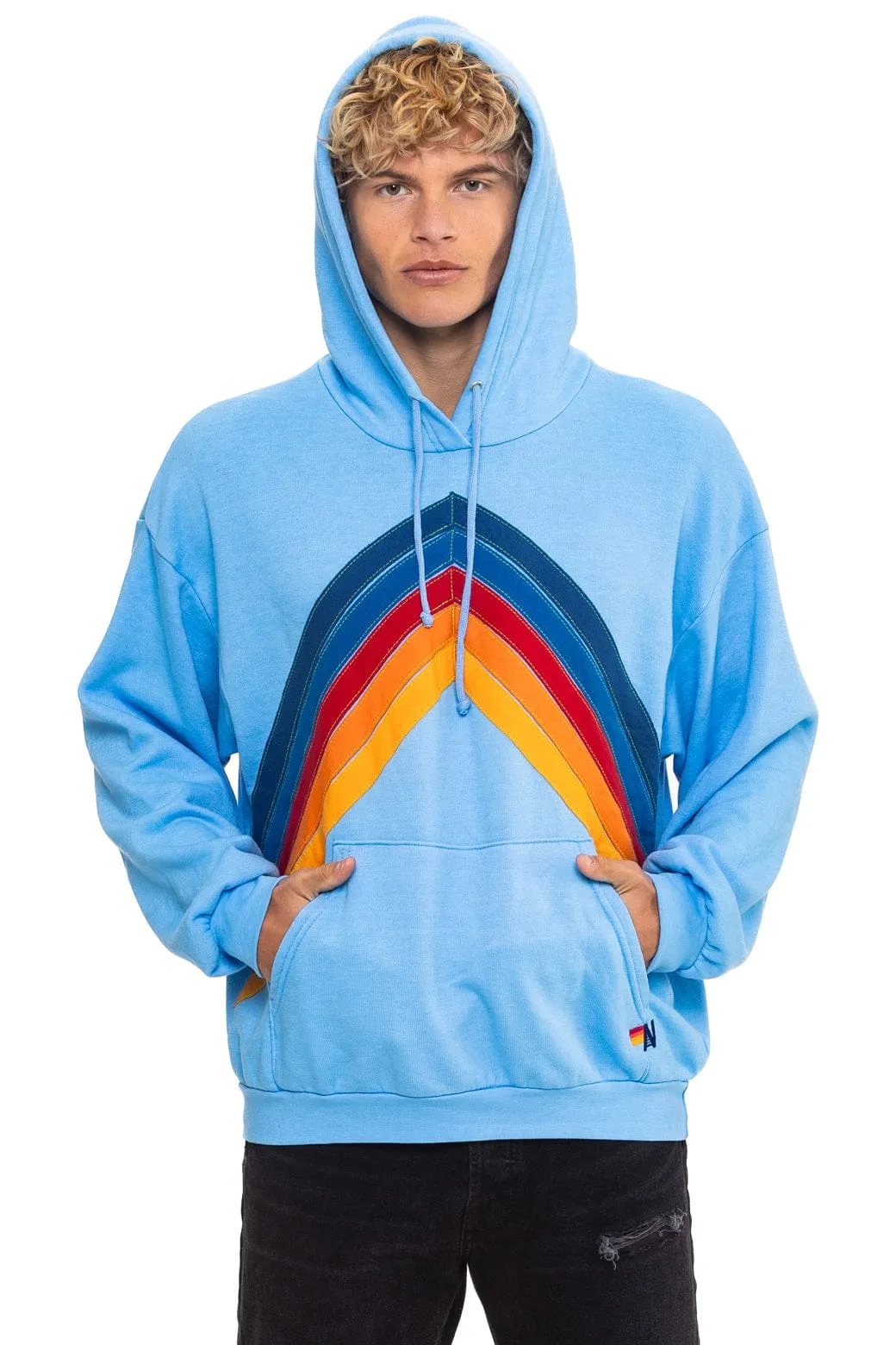 MOUNTAIN STITCH CHEVRON PULLOVER HOODIE RELAXED - SKY sold by Aviator Nation product image thumbnail 2