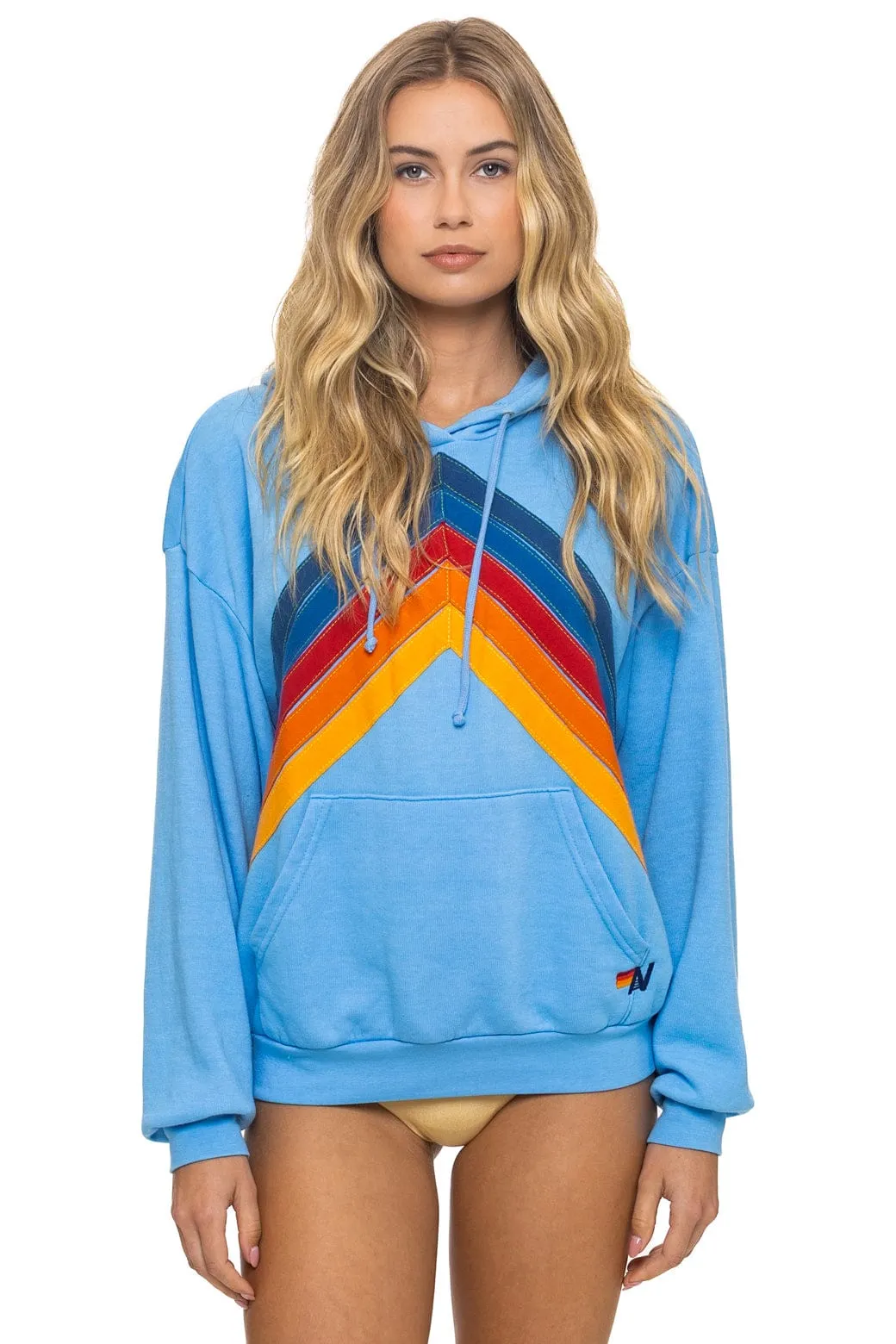 MOUNTAIN STITCH CHEVRON PULLOVER HOODIE RELAXED - SKY sold by Aviator Nation product image thumbnail 5