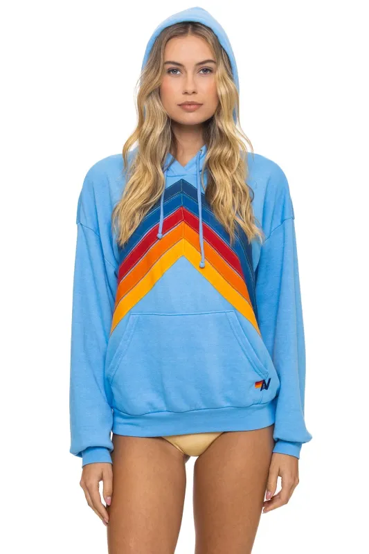 MOUNTAIN STITCH CHEVRON PULLOVER HOODIE RELAXED - SKY sold by Aviator Nation