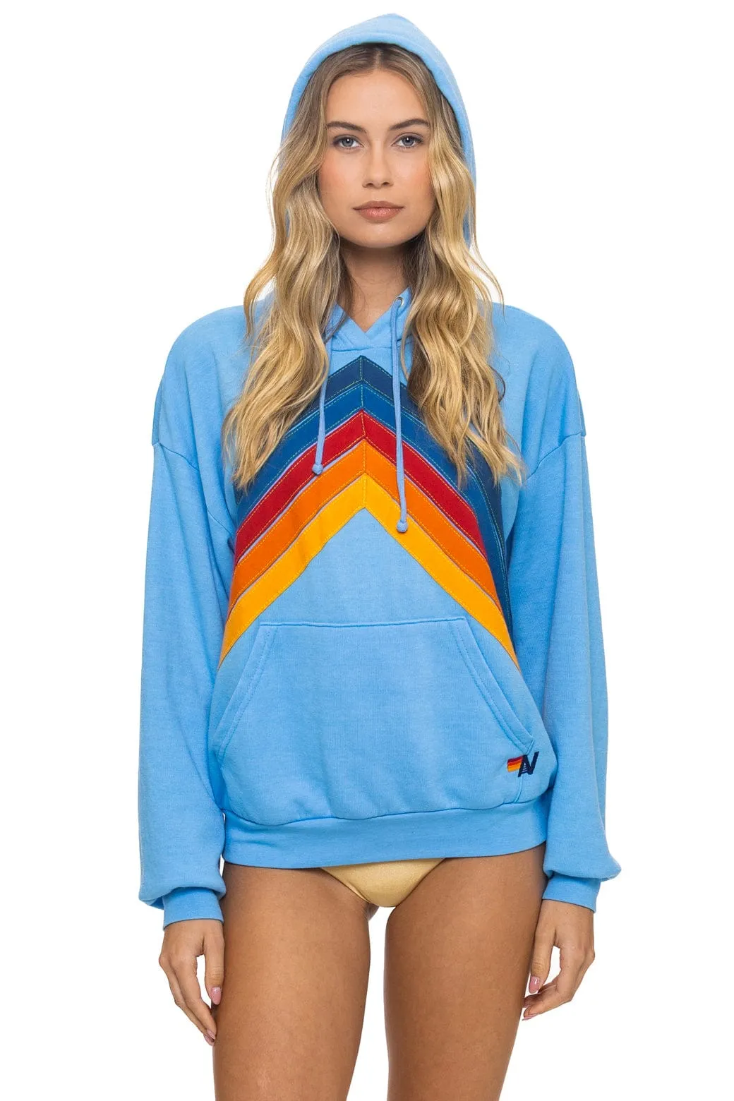 MOUNTAIN STITCH CHEVRON PULLOVER HOODIE RELAXED - SKY sold by Aviator Nation