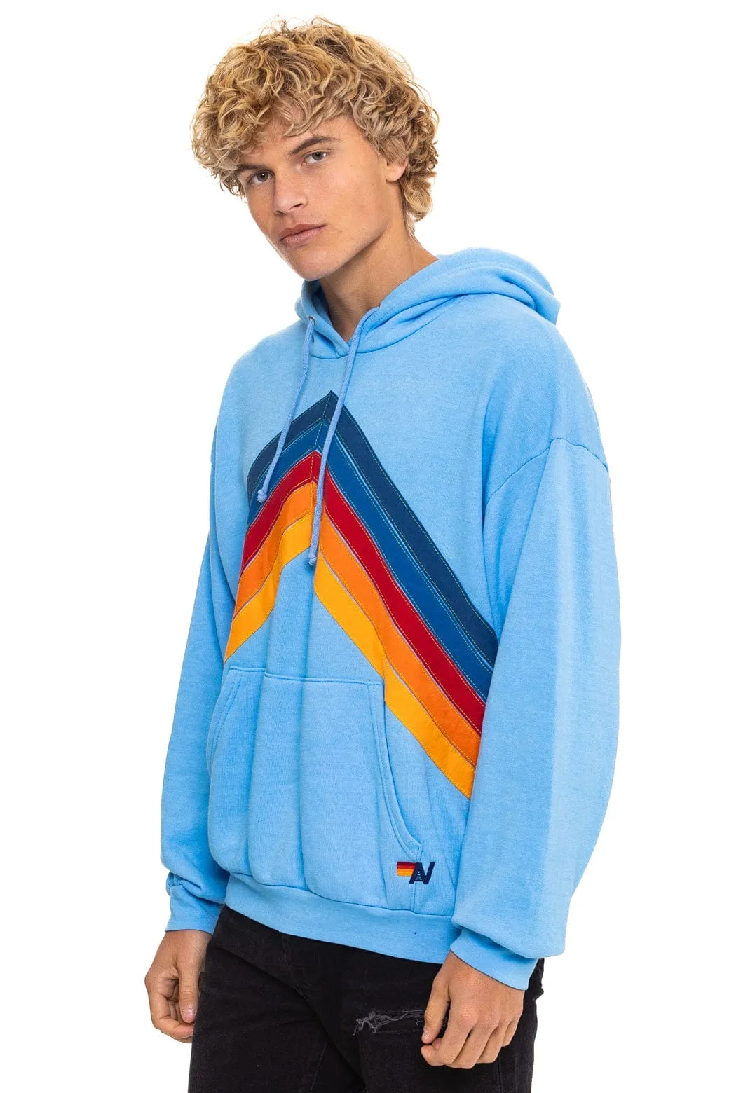MOUNTAIN STITCH CHEVRON PULLOVER HOODIE RELAXED - SKY sold by Aviator Nation product image thumbnail 4