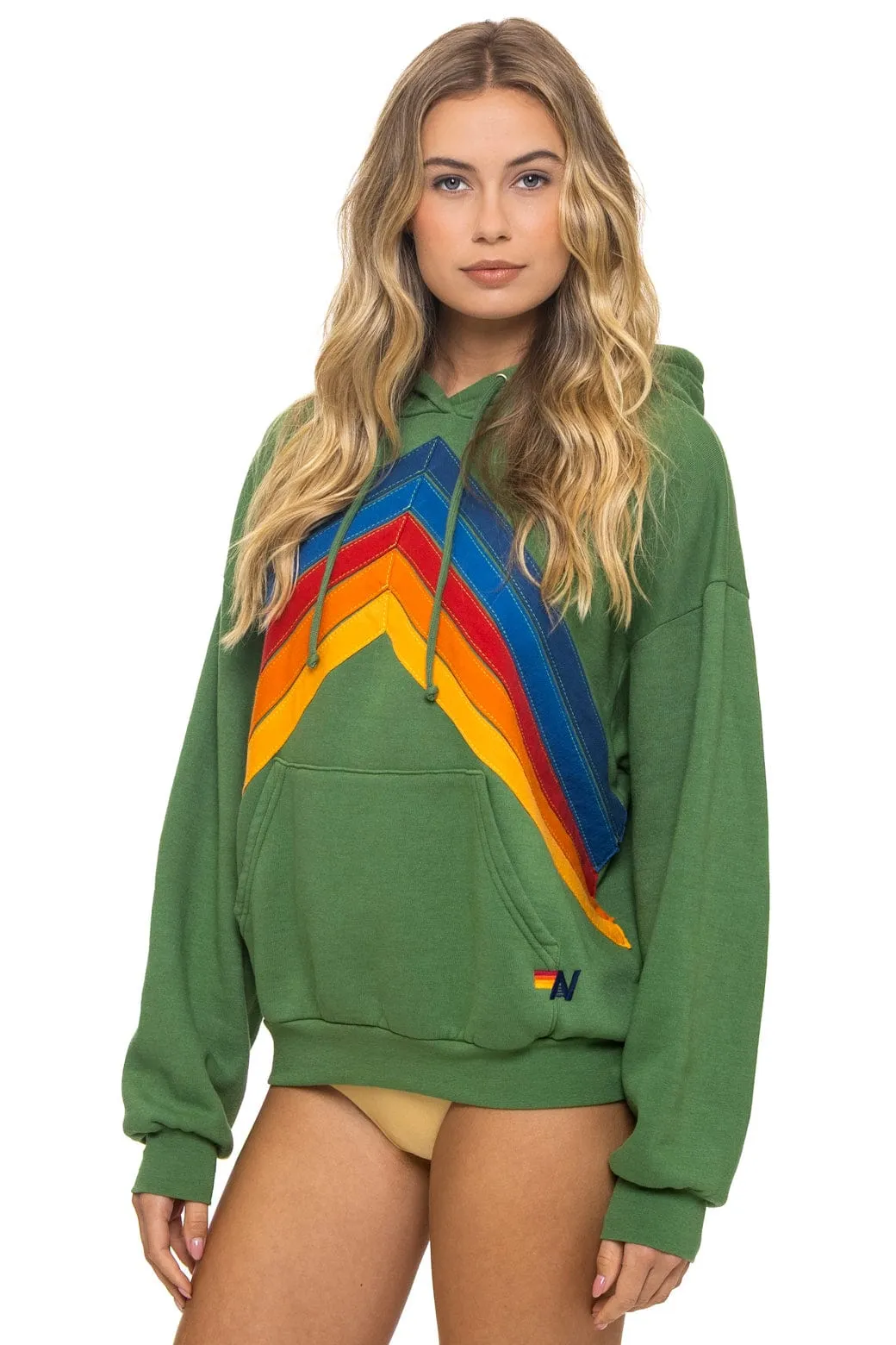 MOUNTAIN STITCH CHEVRON PULLOVER HOODIE RELAXED - PALM sold by Aviator Nation product image thumbnail 3
