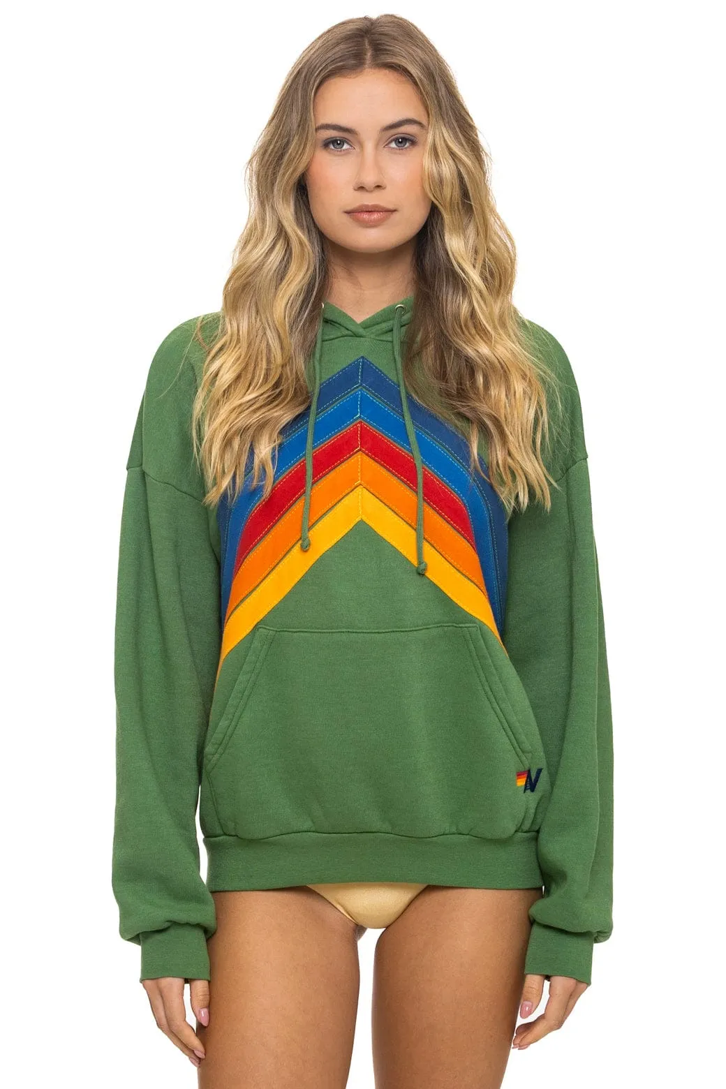 MOUNTAIN STITCH CHEVRON PULLOVER HOODIE RELAXED - PALM sold by Aviator Nation product image thumbnail 5
