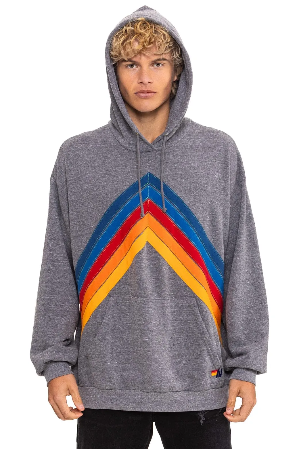 MOUNTAIN STITCH CHEVRON PULLOVER HOODIE RELAXED - HEATHER GREY sold by Aviator Nation product image thumbnail 2
