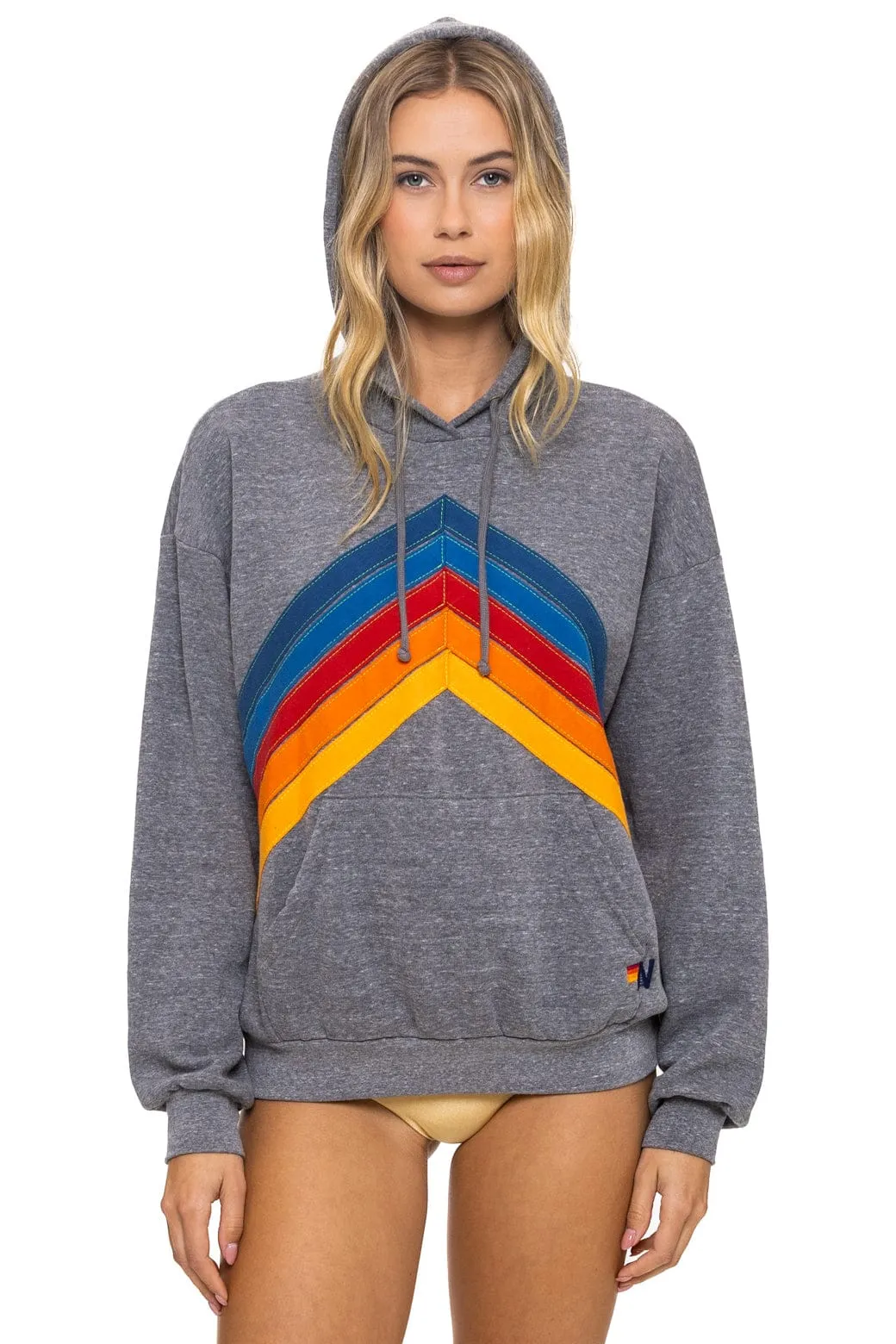MOUNTAIN STITCH CHEVRON PULLOVER HOODIE RELAXED - HEATHER GREY sold by Aviator Nation