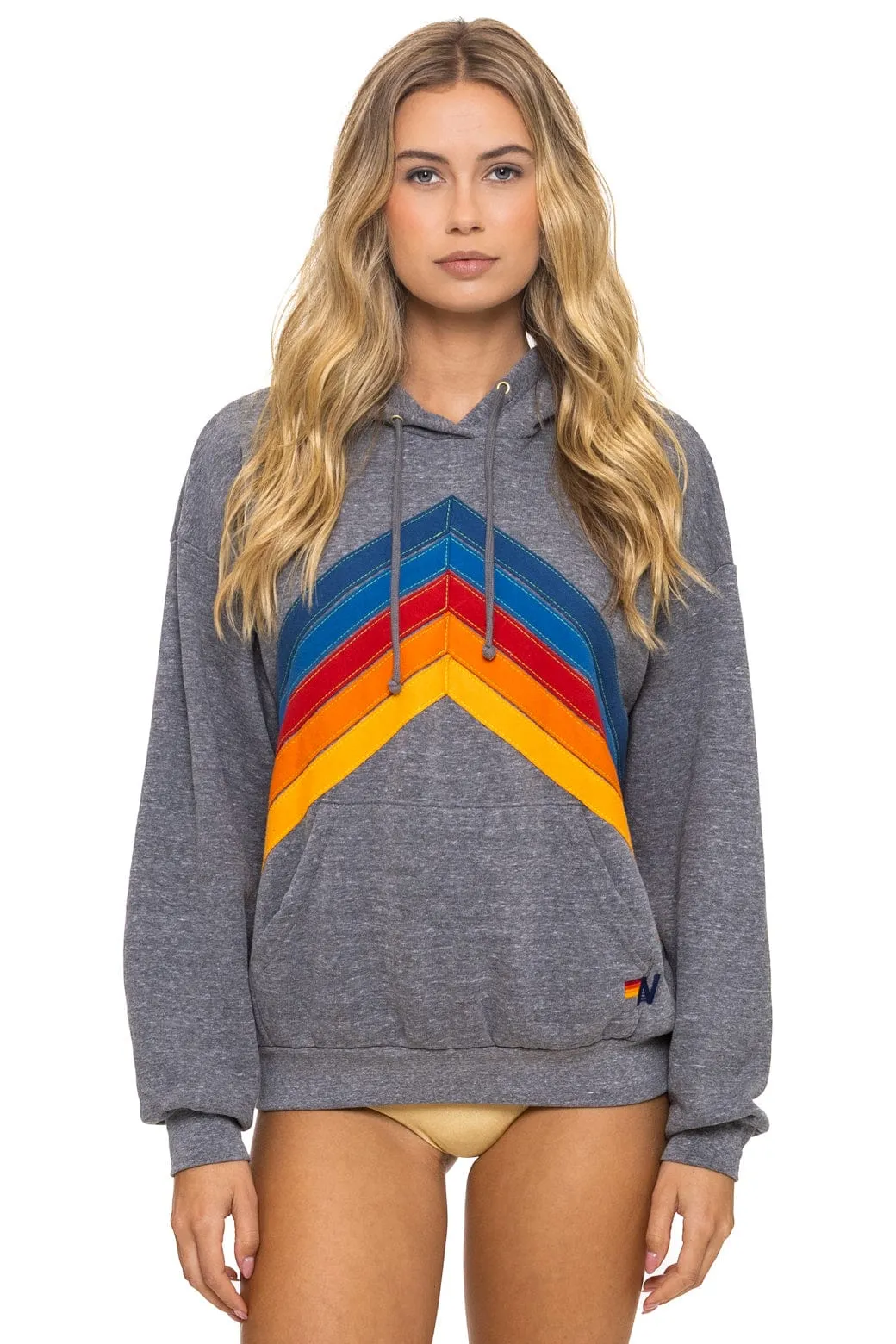 MOUNTAIN STITCH CHEVRON PULLOVER HOODIE RELAXED - HEATHER GREY sold by Aviator Nation product image thumbnail 5