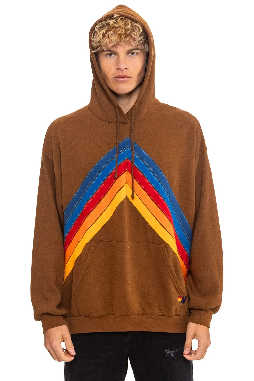 MOUNTAIN STITCH CHEVRON PULLOVER HOODIE RELAXED - CINNAMON sold by Aviator Nation product image thumbnail 2