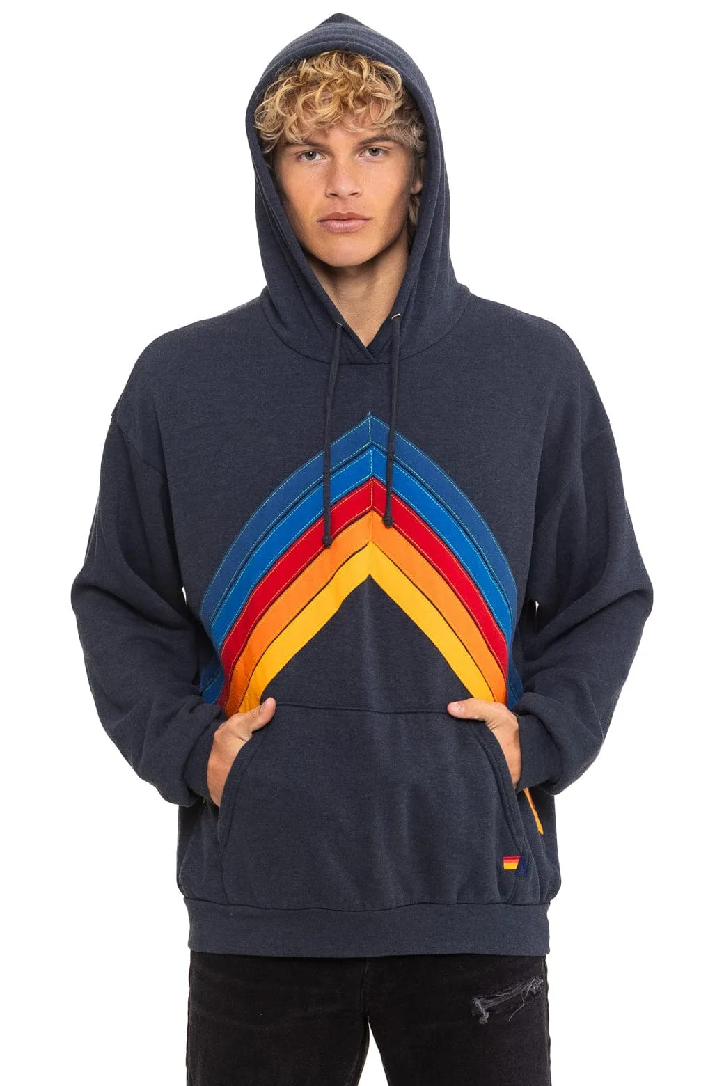 MOUNTAIN STITCH CHEVRON PULLOVER HOODIE RELAXED - CHARCOAL sold by Aviator Nation product image thumbnail 2