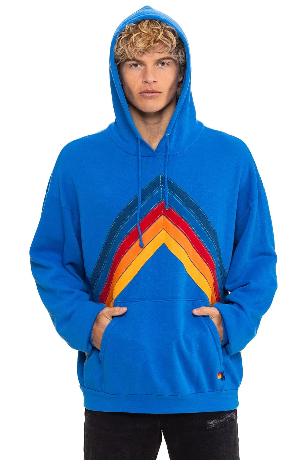 MOUNTAIN STITCH CHEVRON PULLOVER HOODIE RELAXED - ADVENTURE BLUE sold by Aviator Nation product image thumbnail 2
