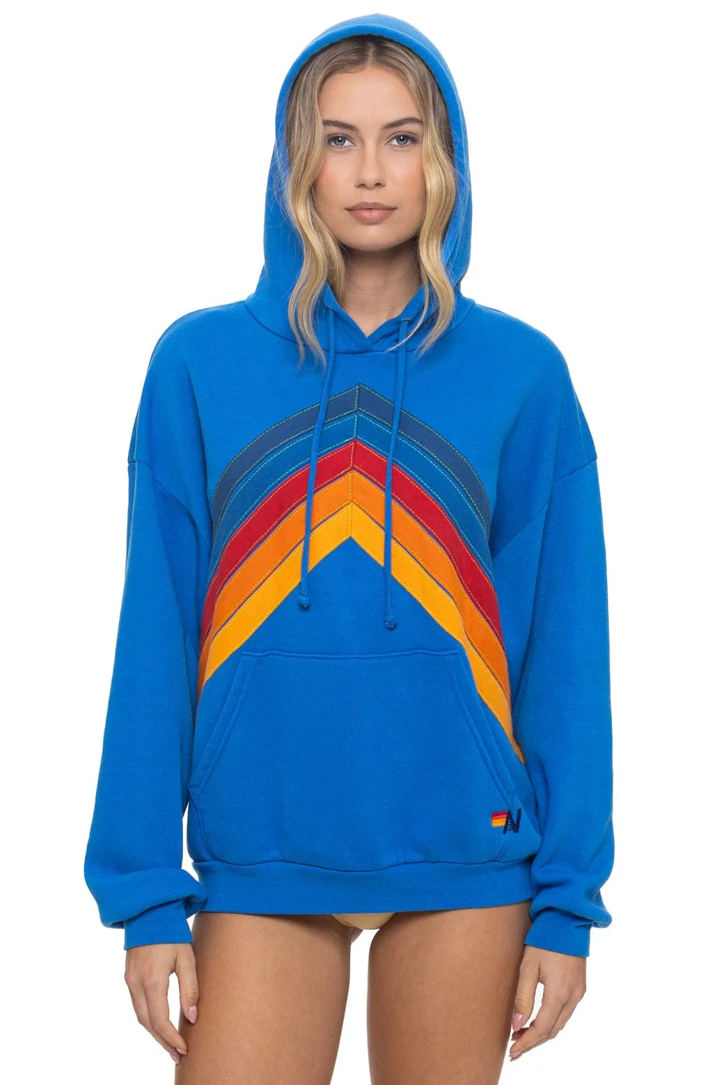 MOUNTAIN STITCH CHEVRON PULLOVER HOODIE RELAXED - ADVENTURE BLUE sold by Aviator Nation