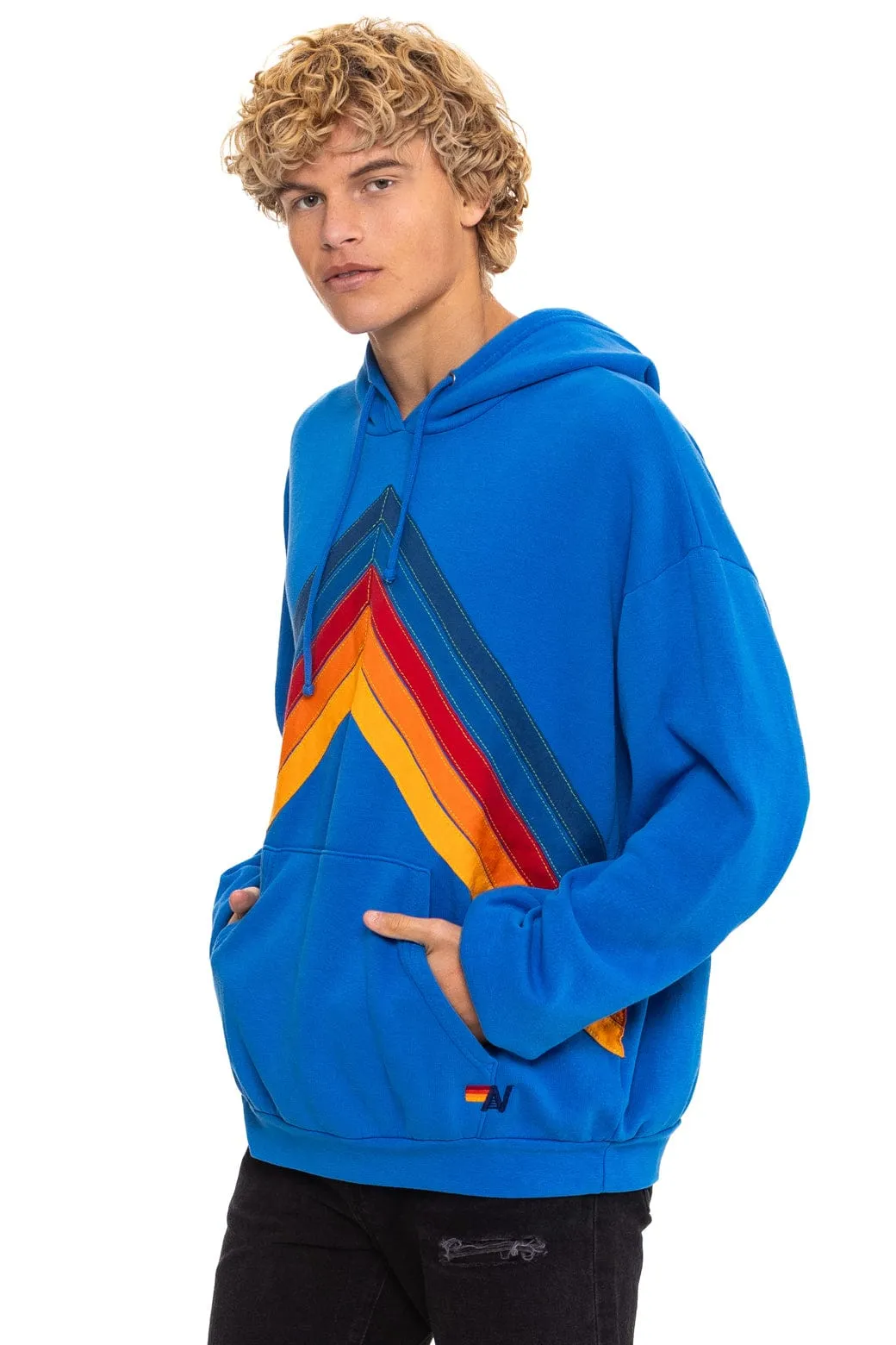 MOUNTAIN STITCH CHEVRON PULLOVER HOODIE RELAXED - ADVENTURE BLUE sold by Aviator Nation product image thumbnail 4