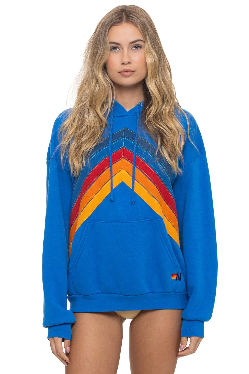 MOUNTAIN STITCH CHEVRON PULLOVER HOODIE RELAXED - ADVENTURE BLUE sold by Aviator Nation product image thumbnail 3