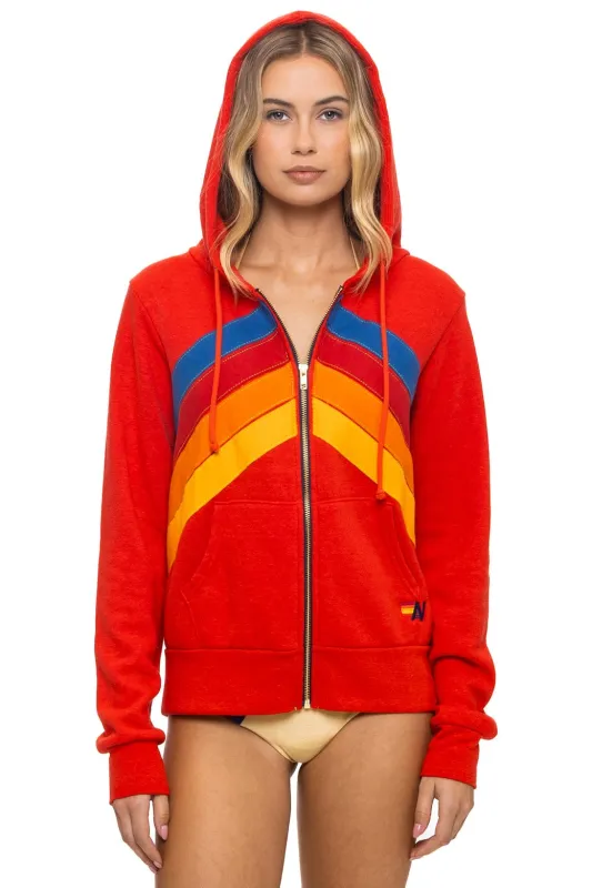 MOUNTAIN STITCH CHEVRON 4 ZIP HOODIE - RED sold by Aviator Nation