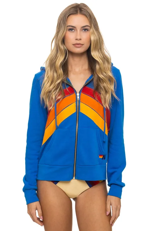MOUNTAIN STITCH CHEVRON 4 ZIP HOODIE - ADVENTURE BLUE sold by Aviator Nation