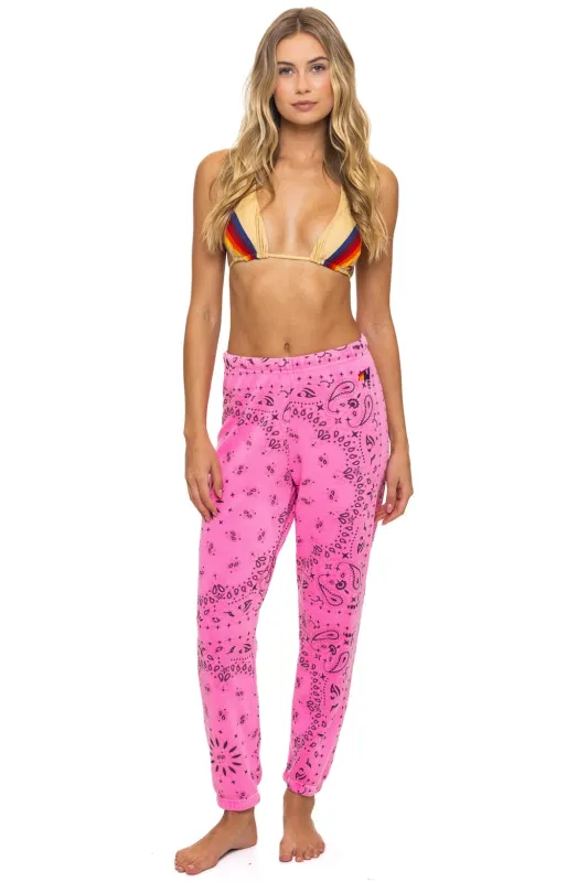 BANDANA SWEATPANTS - NEON PINK sold by Aviator Nation