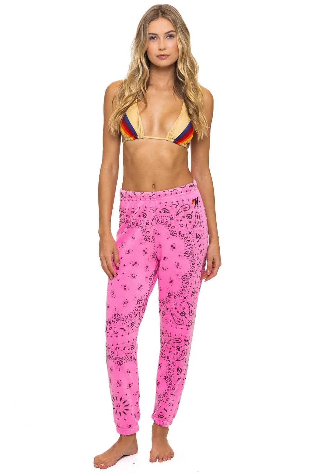 BANDANA SWEATPANTS - NEON PINK sold by Aviator Nation