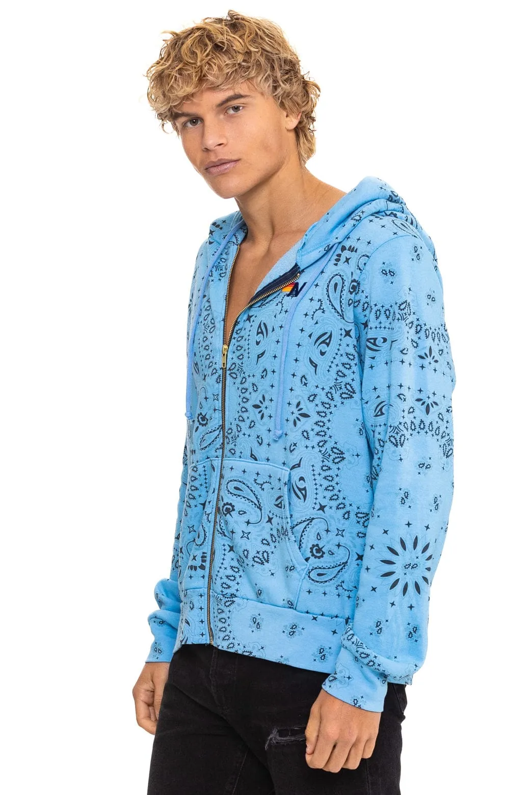 BANDANA ZIP HOODIE - SKY sold by Aviator Nation product image thumbnail 4