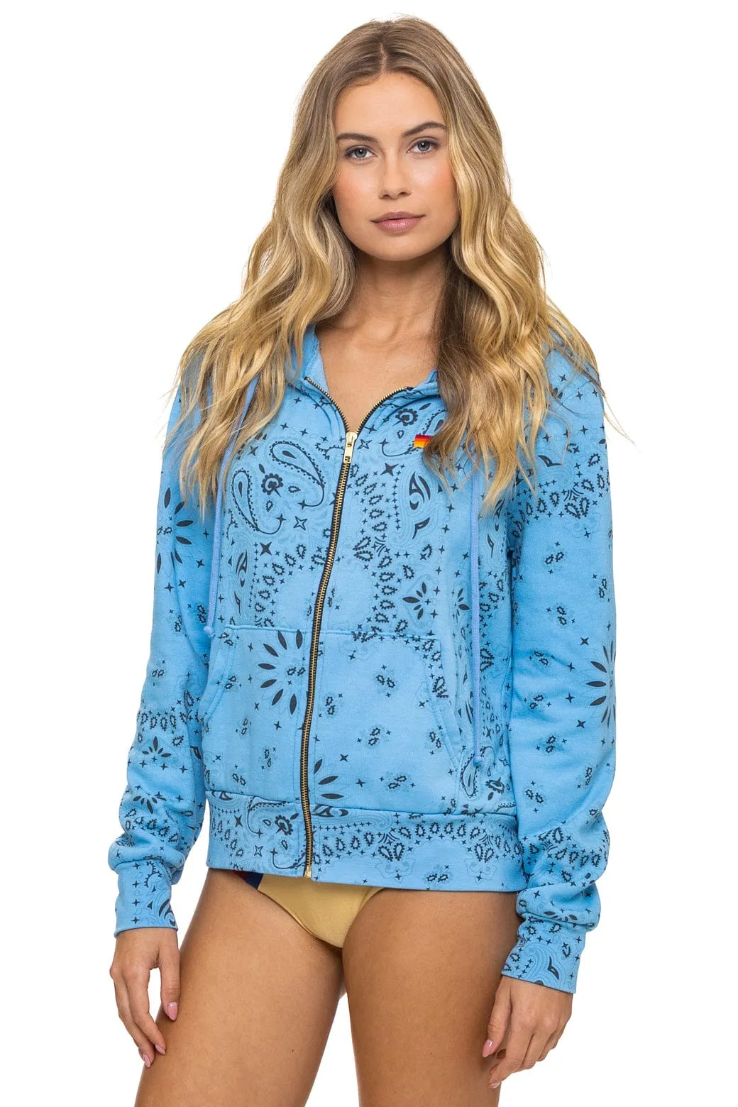 BANDANA ZIP HOODIE - SKY sold by Aviator Nation product image thumbnail 3