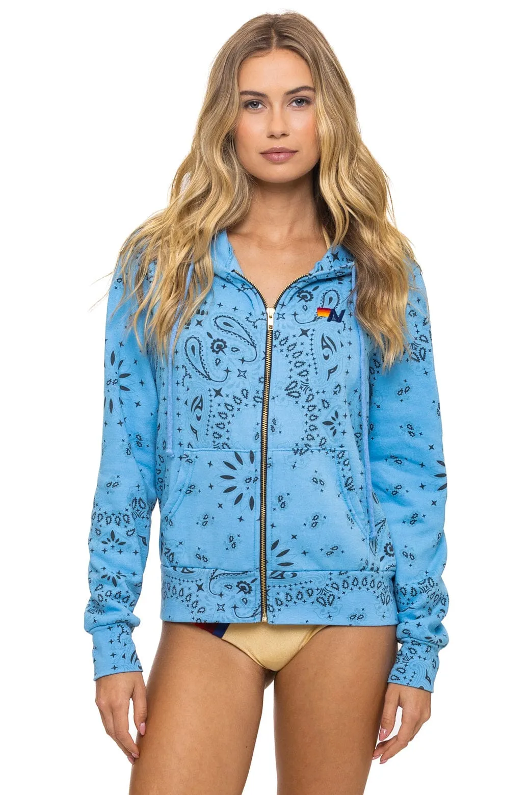 BANDANA ZIP HOODIE - SKY sold by Aviator Nation product image thumbnail 5