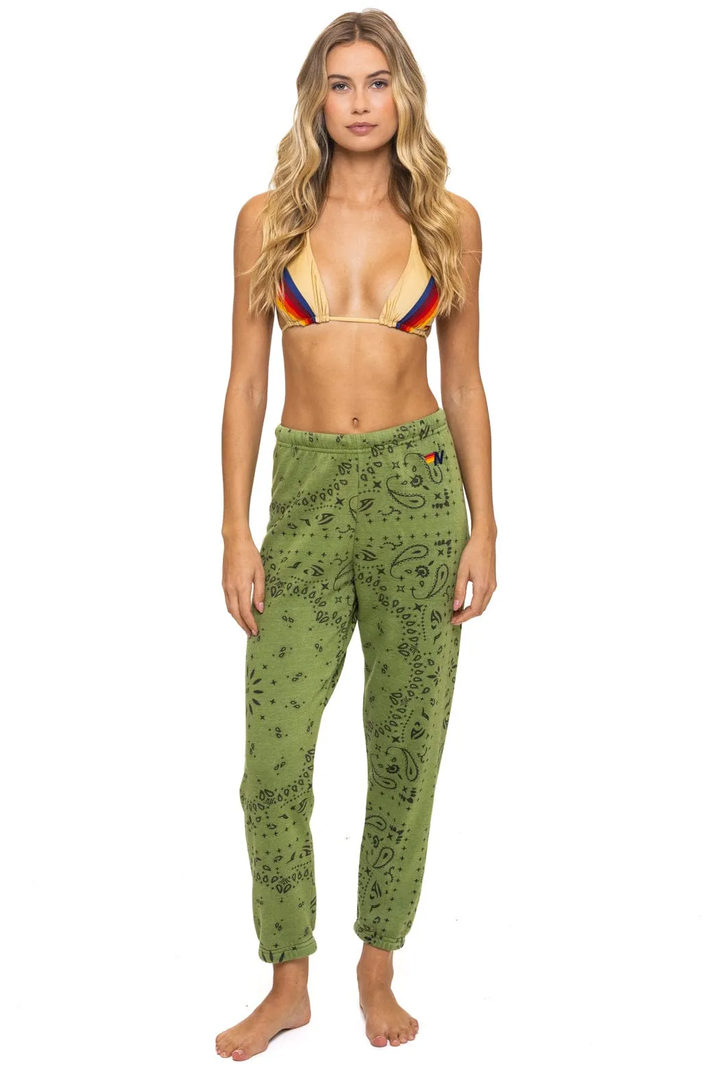BANDANA SWEATPANTS - JUNGLE GREEN sold by Aviator Nation