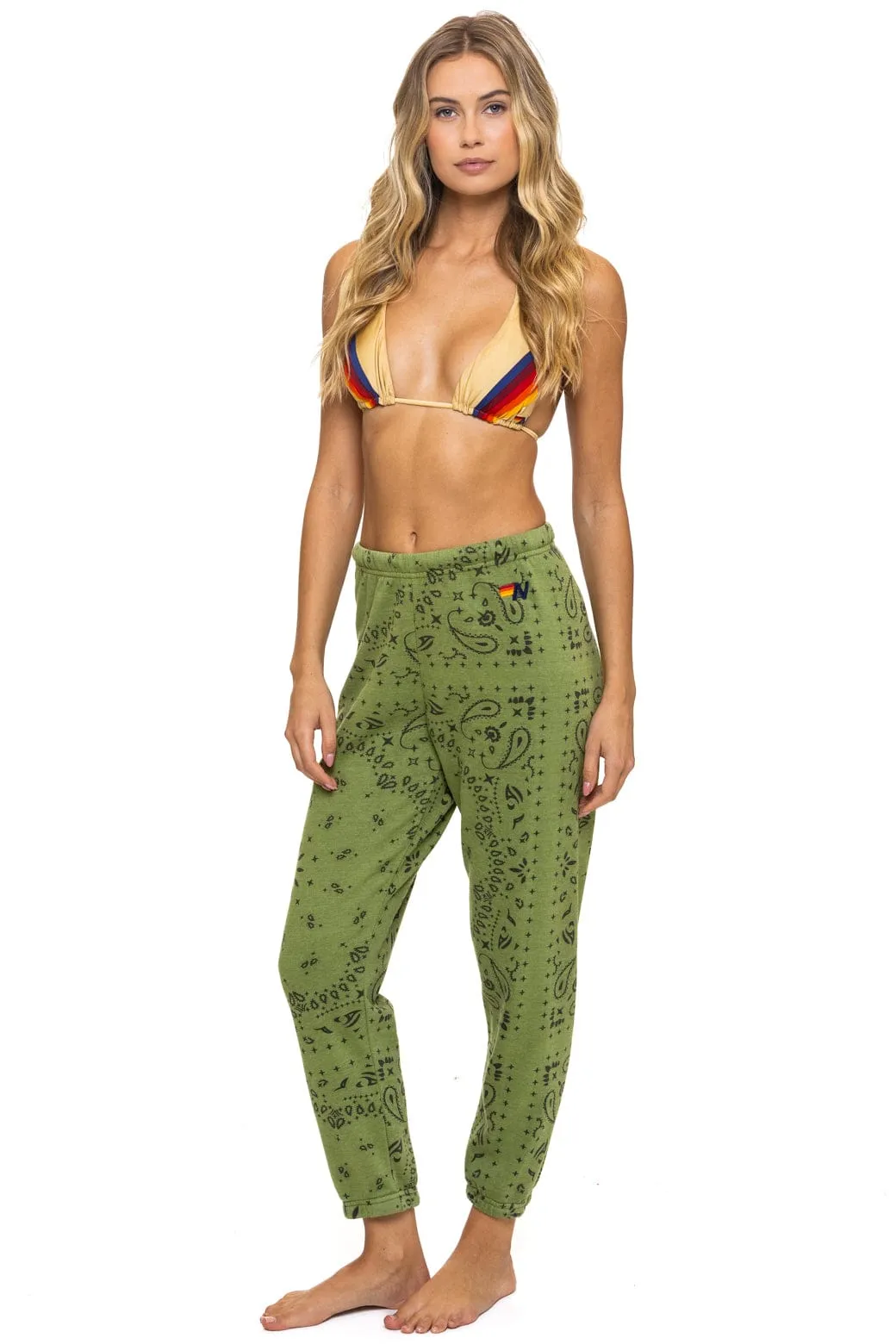 BANDANA SWEATPANTS - JUNGLE GREEN sold by Aviator Nation product image thumbnail 3