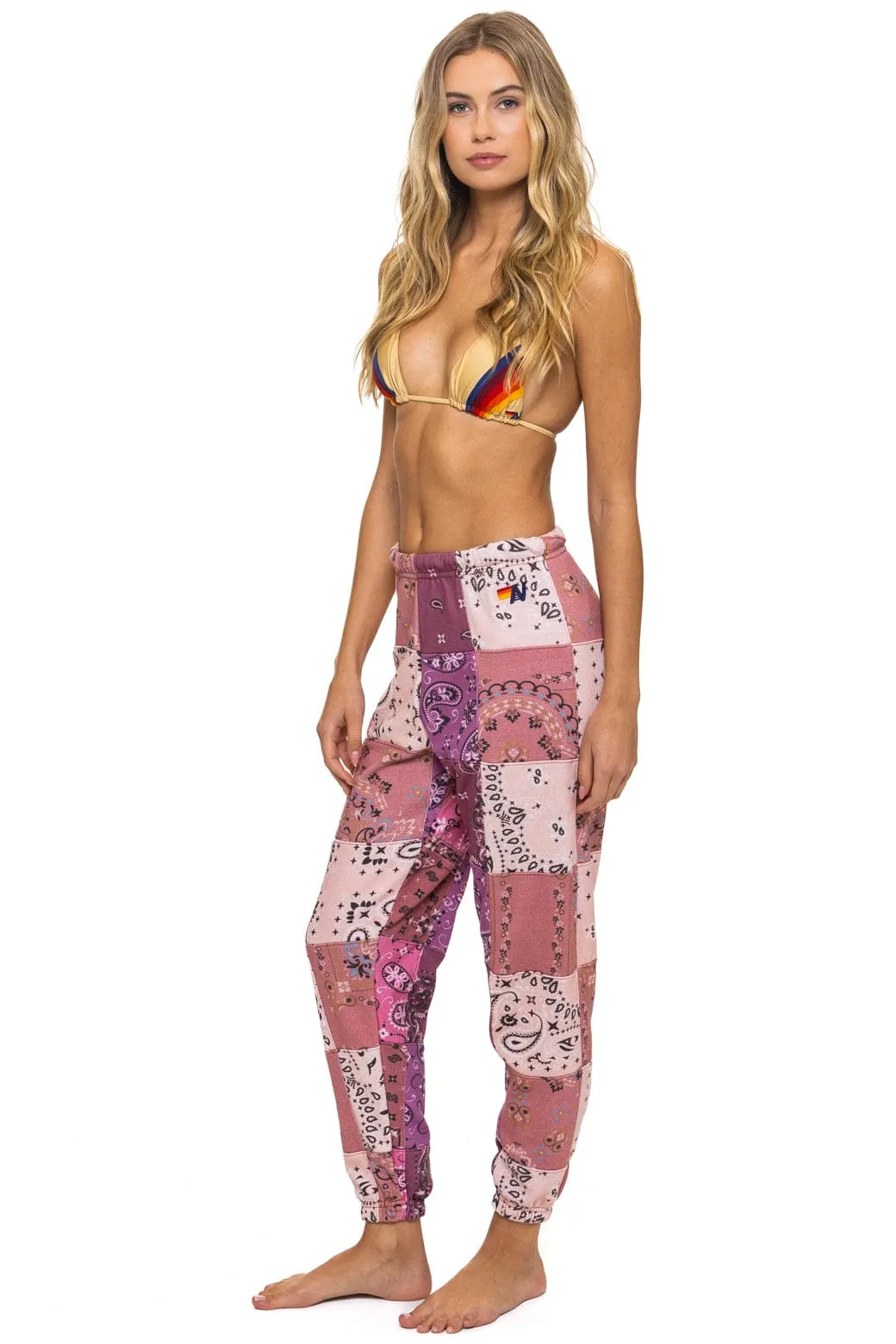 BANDANA QUILTED SWEATPANTS - PINK sold by Aviator Nation product image thumbnail 5