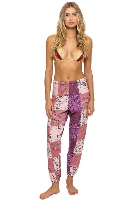 BANDANA QUILTED SWEATPANTS - PINK sold by Aviator Nation