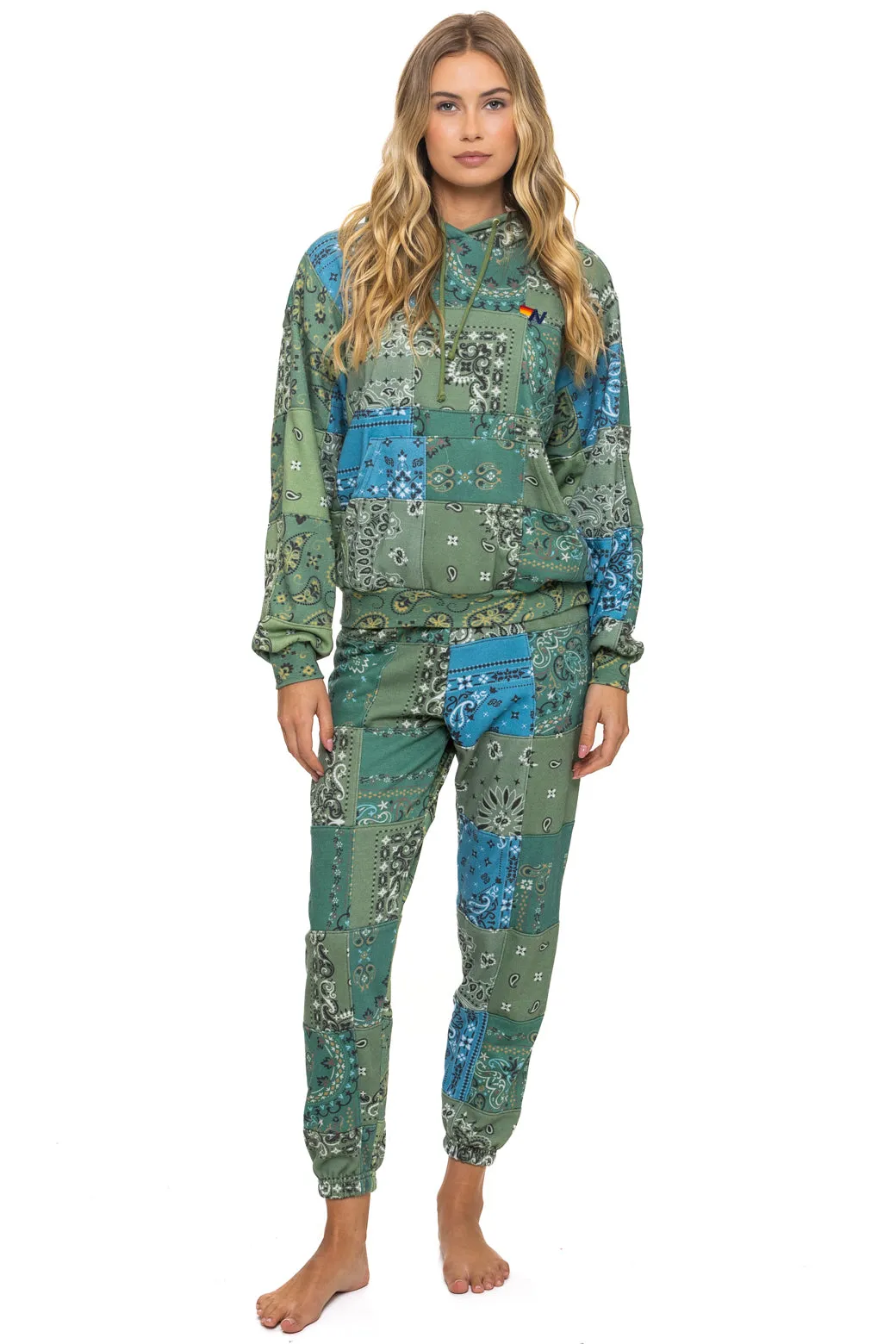 BANDANA QUILTED SWEATPANTS - GREEN sold by Aviator Nation product image thumbnail 2