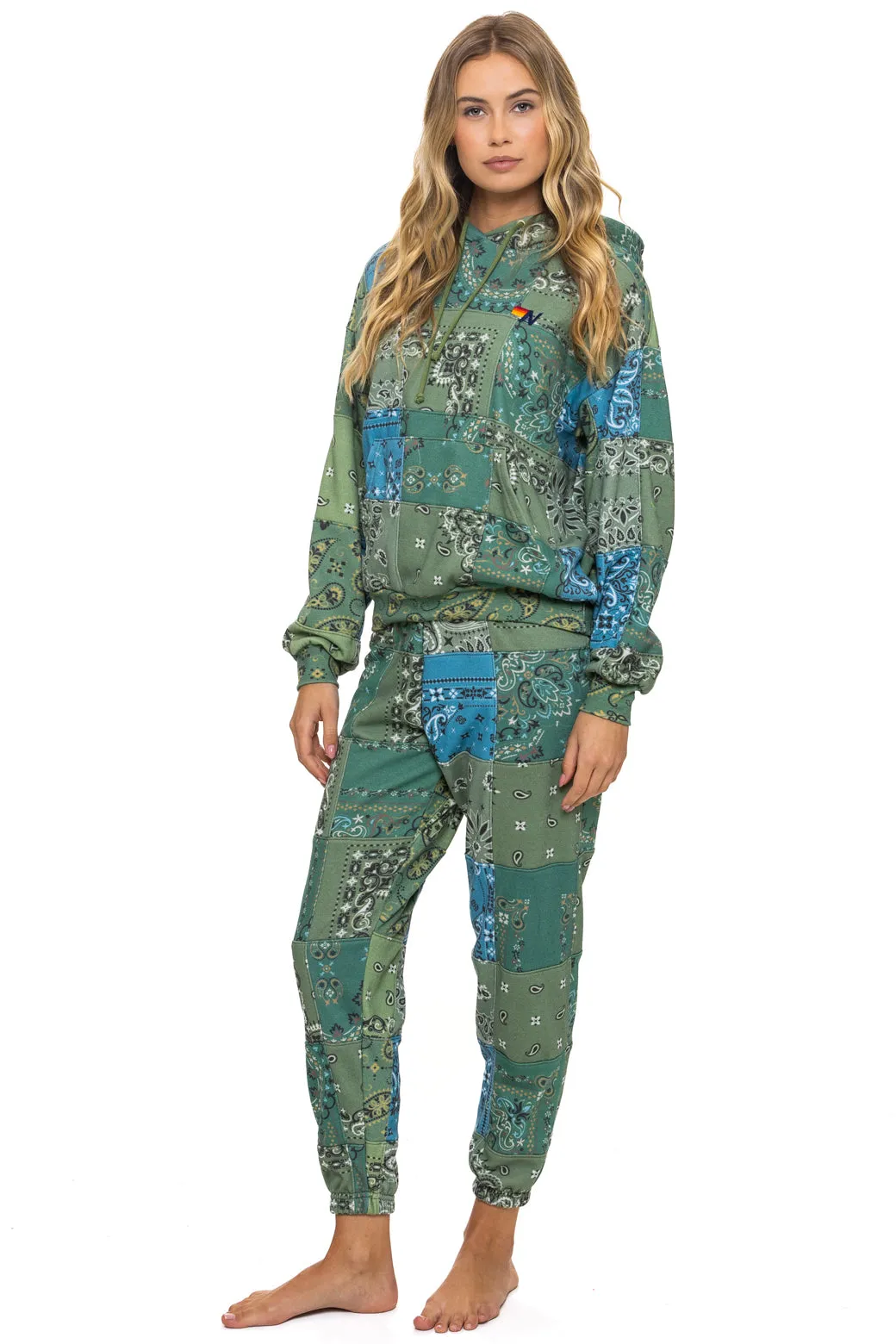 BANDANA QUILTED SWEATPANTS - GREEN sold by Aviator Nation product image thumbnail 4