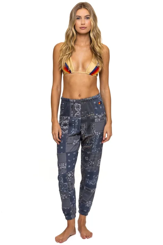 BANDANA QUILTED SWEATPANTS - CHARCOAL sold by Aviator Nation