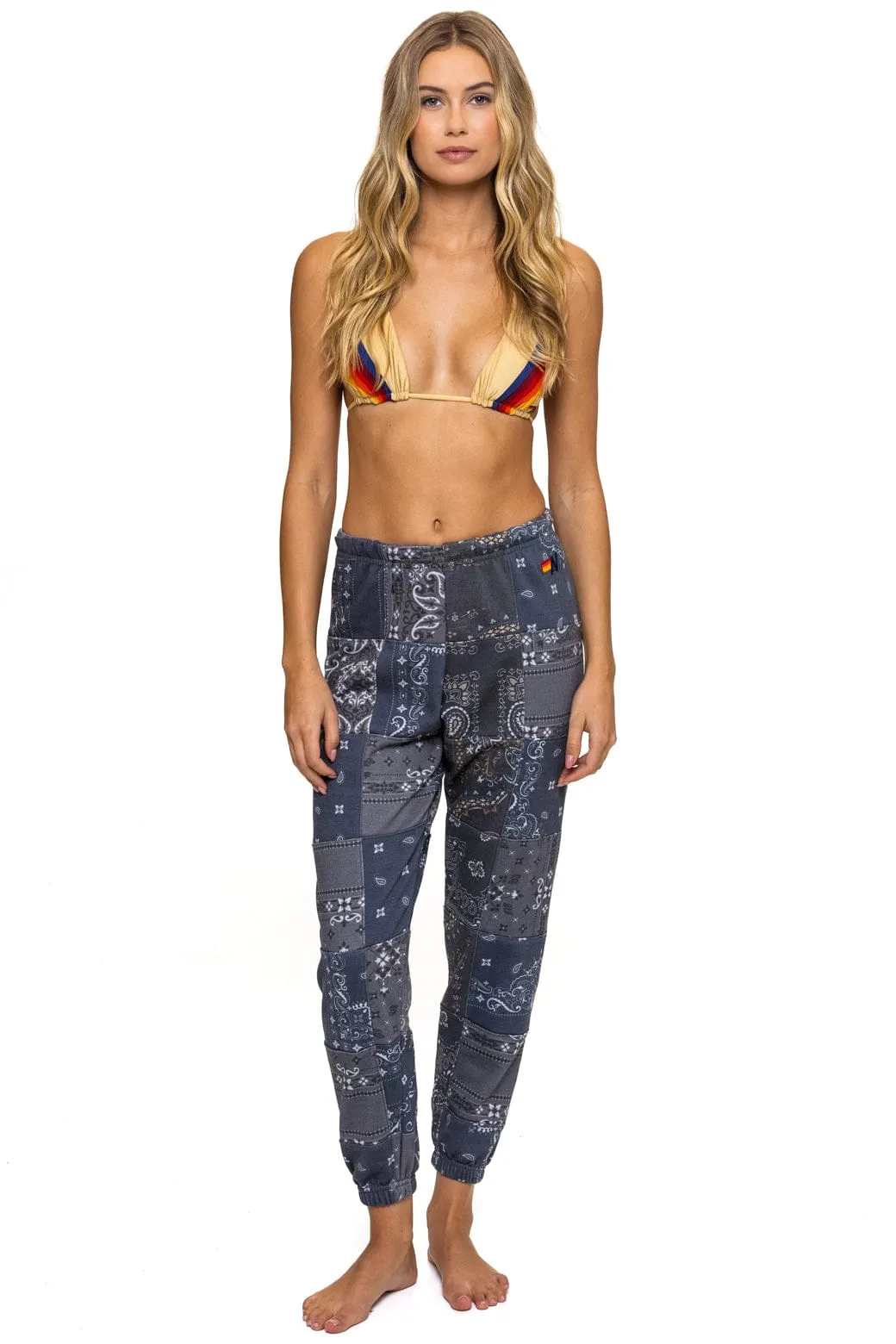 BANDANA QUILTED SWEATPANTS - CHARCOAL sold by Aviator Nation