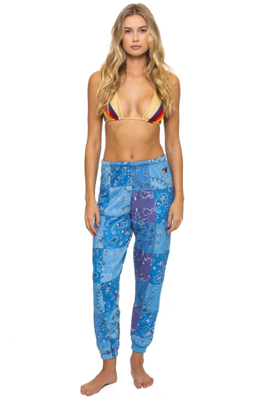 BANDANA QUILTED SWEATPANTS - BLUE sold by Aviator Nation
