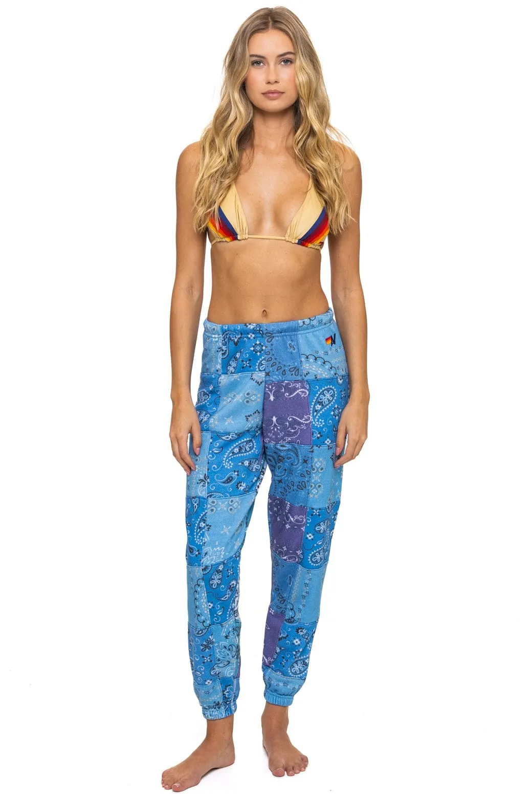 BANDANA QUILTED SWEATPANTS - BLUE sold by Aviator Nation