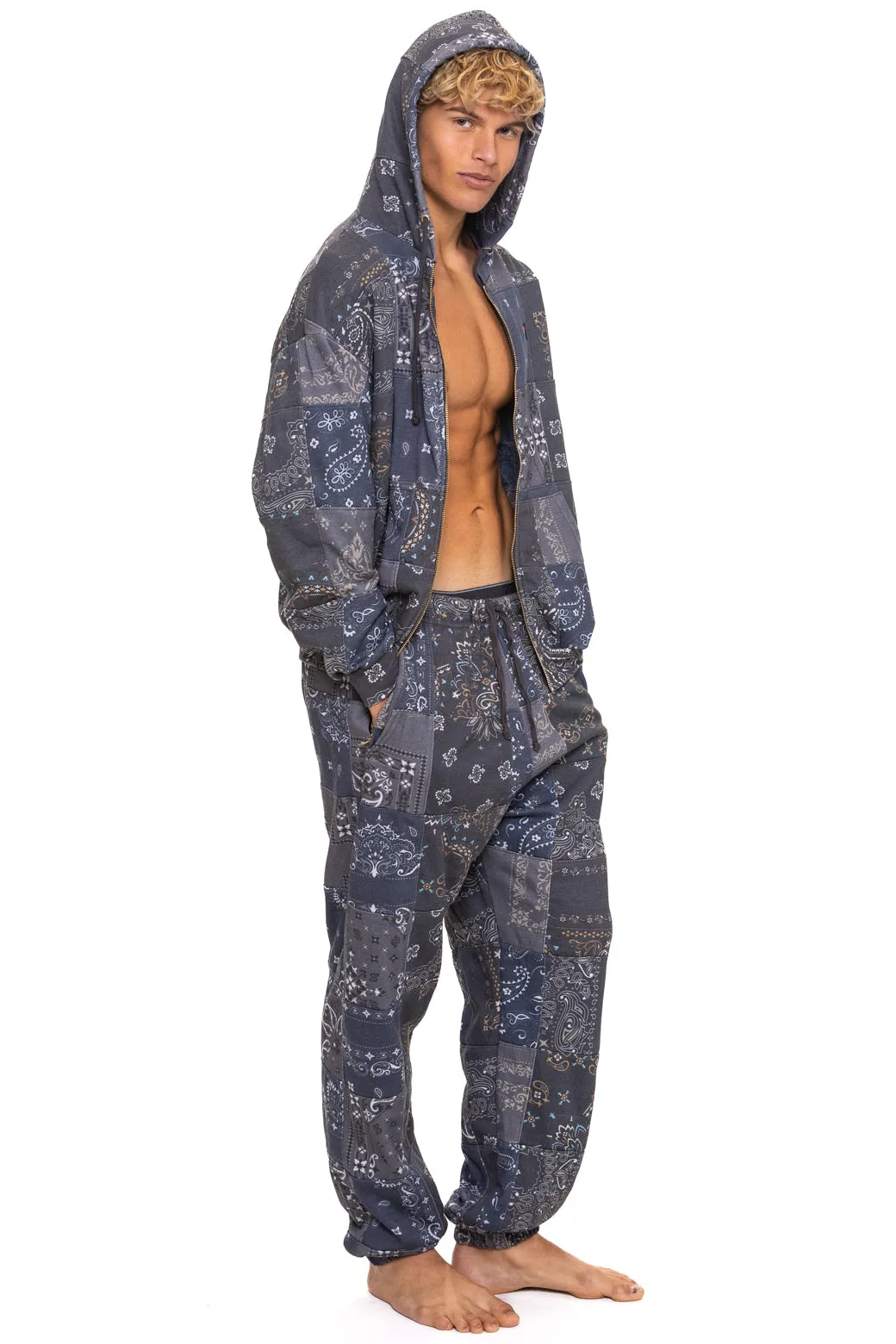 BANDANA QUILTED RELAXED ZIP HOODIE - CHARCOAL sold by Aviator Nation product image thumbnail 4