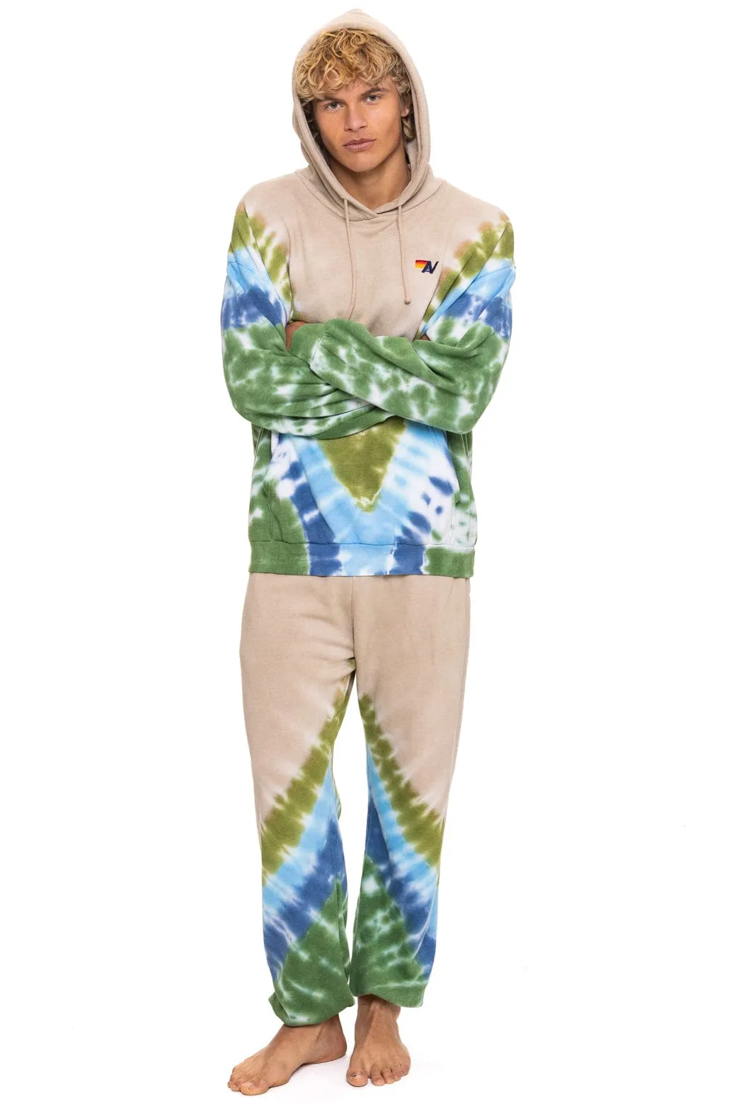 HAND DYED V SWEATPANTS - TIE DYE SAND // BLUE GREEN sold by Aviator Nation product image thumbnail 2