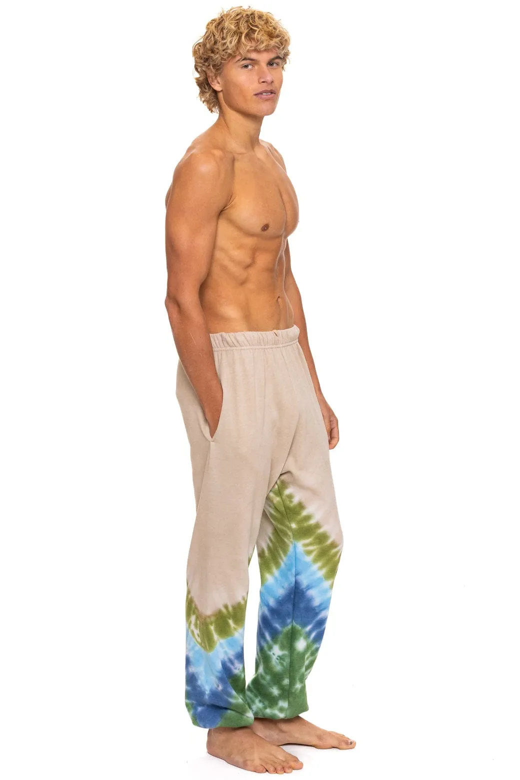 HAND DYED V SWEATPANTS - TIE DYE SAND // BLUE GREEN sold by Aviator Nation product image thumbnail 5