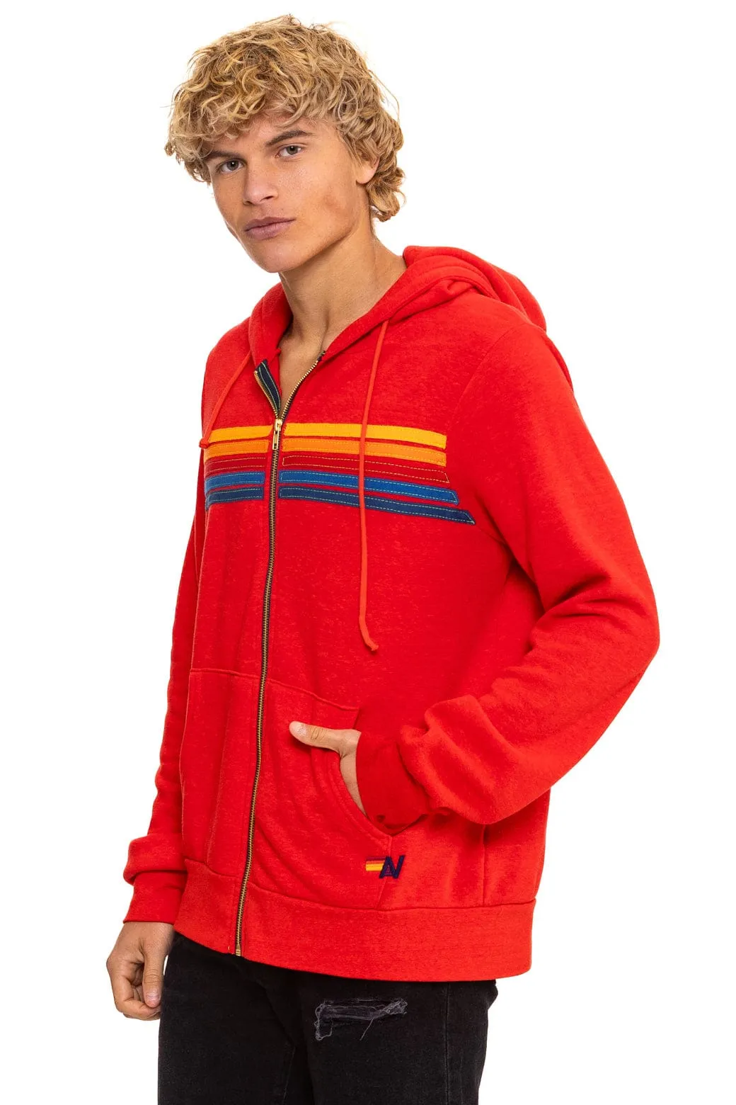 5 STRIPE HOODIE - RED sold by Aviator Nation product image thumbnail 4