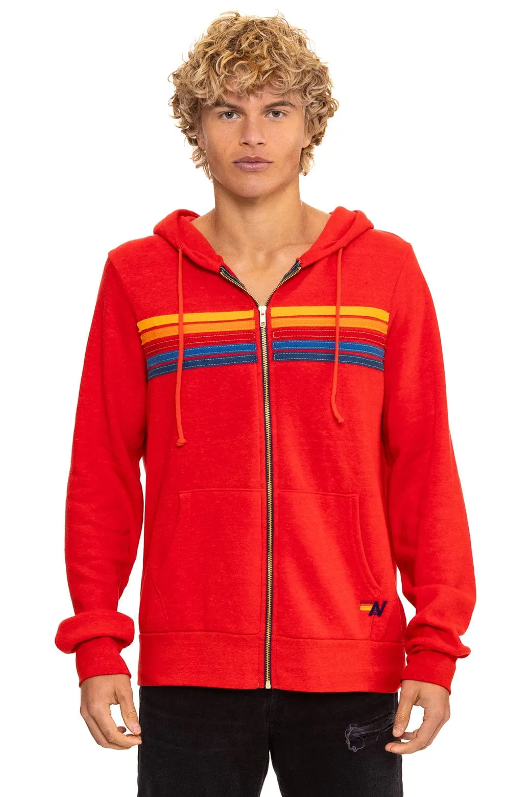 5 STRIPE HOODIE - RED sold by Aviator Nation product image thumbnail 2