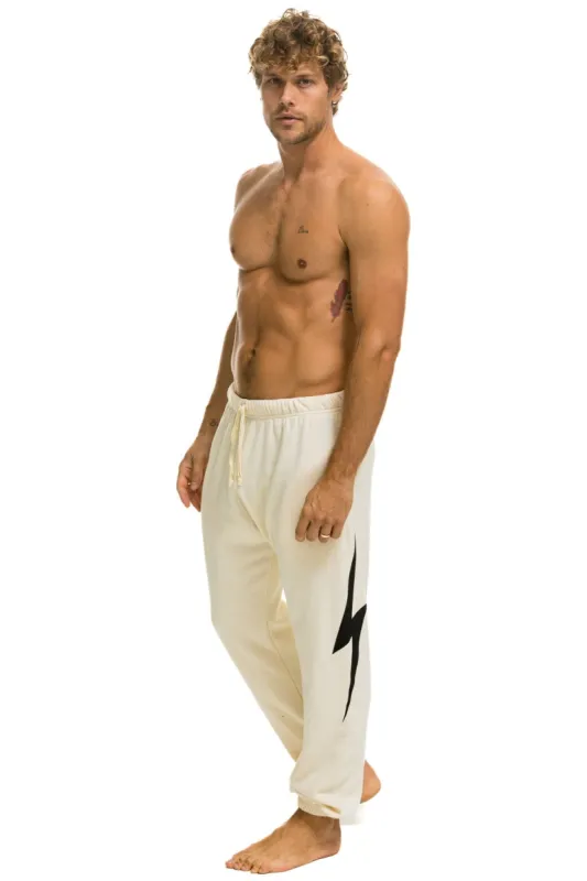 BOLT SWEATPANTS - VINTAGE WHITE sold by Aviator Nation