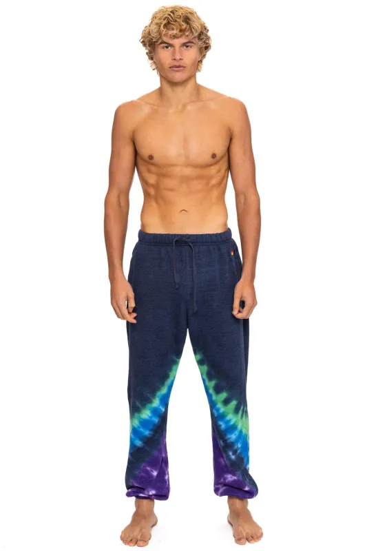 HAND DYED V SWEATPANTS - TIE DYE MIDNIGHT // PURPLE sold by Aviator Nation